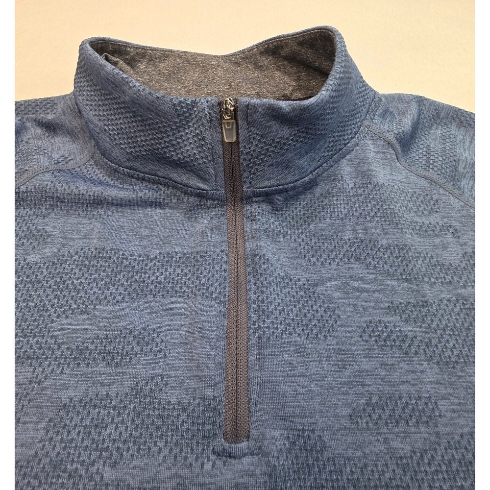 UNRL Pullover Mens L Blue LIMITED USE Camo Texture 1/4 Zip Performance Jacket